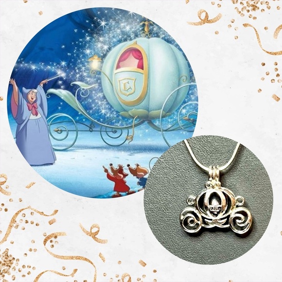 Silver Disney Cinderella Coach Pendant Necklace - Picture 1 of 5